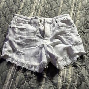 White highrise jean shorts